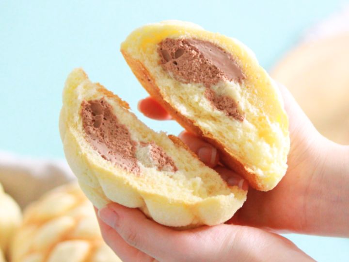 ひんやりおいしい☆冷やし生クリームメロンパン、冷やしチョコクリームメロンパン 各3こセット(6こ入り)