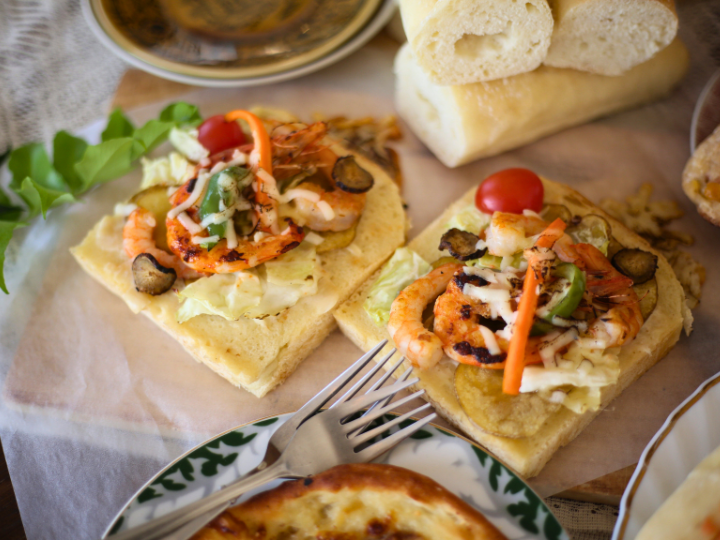 白姫エビのグラタントースト×2個